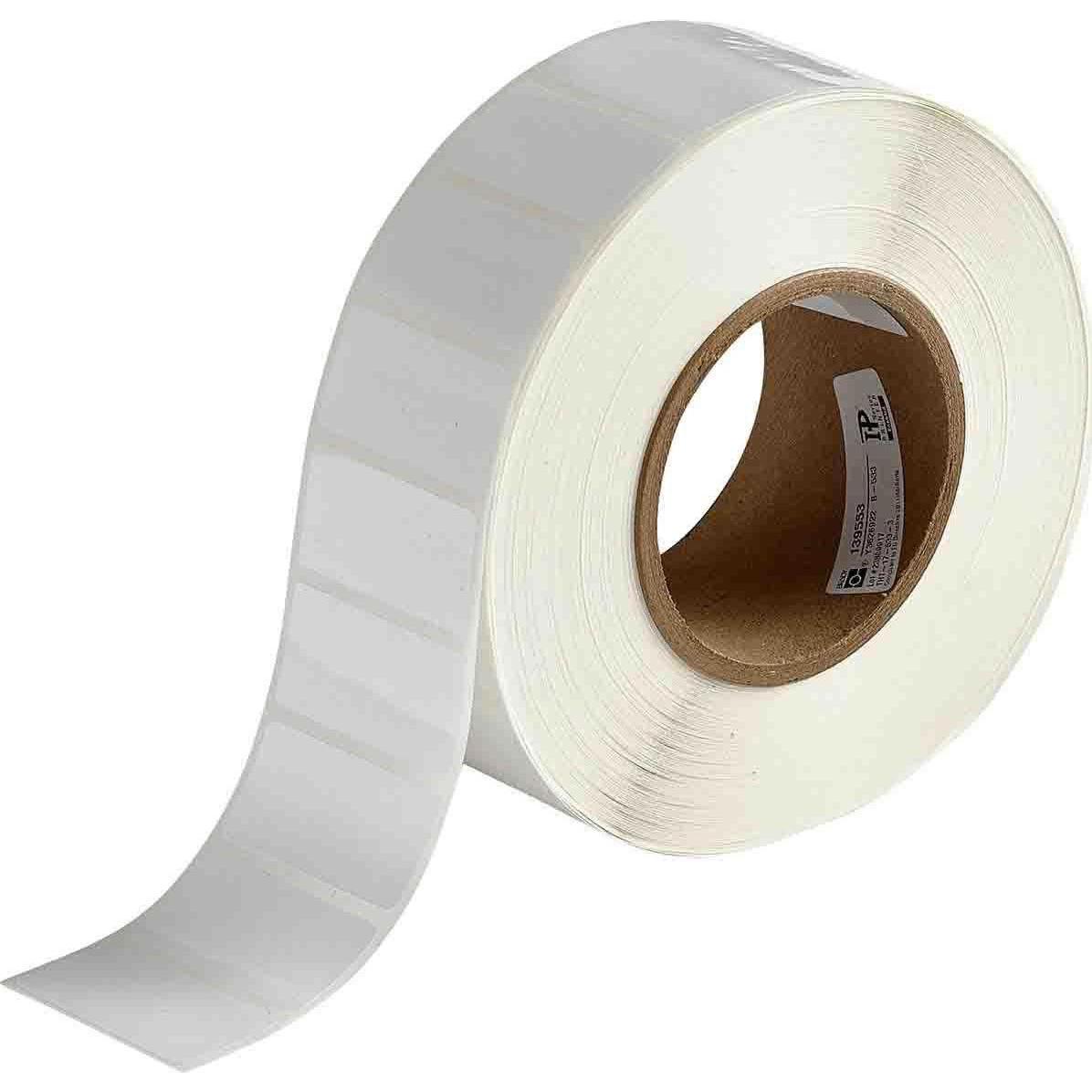 Brady, Etiketten, THT-17-533-3, wiederablösbarer Polyester, Weiss, glänzend, 50.80 x 25.40 mm (3000 E.)