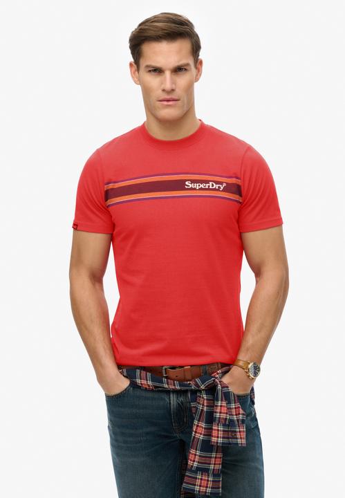Actual product image Superdry Venue Logo Stripe Relaxed Tee (S)