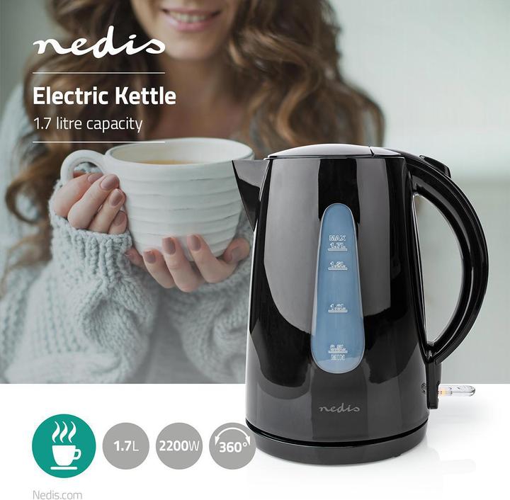 Immagine prodotto Nedis Bollitore da 1,7 l in plastica Ruota di 360 gradi Elemento di riscaldamento a scomparsa Strix® (1.70 l)