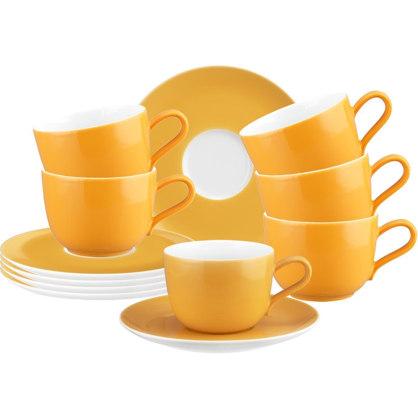 Seltmann, Tasse, Liberty Pure Colors Kaffeetassen mit Untertassen (260 ml, 6 x)