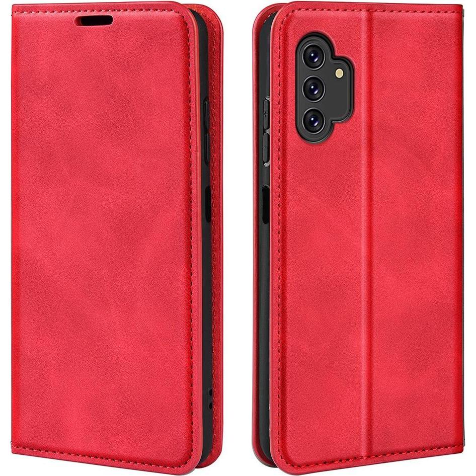 Cover-Discount Galaxy A13 4G - Seidige Stand Flip Case Hülle rot (Samsung Galaxy A13), Smartphone Hülle, Rot