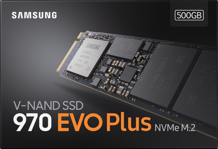 Actual product image Samsung 970 EVO Plus (500 GB, M.2 2280)