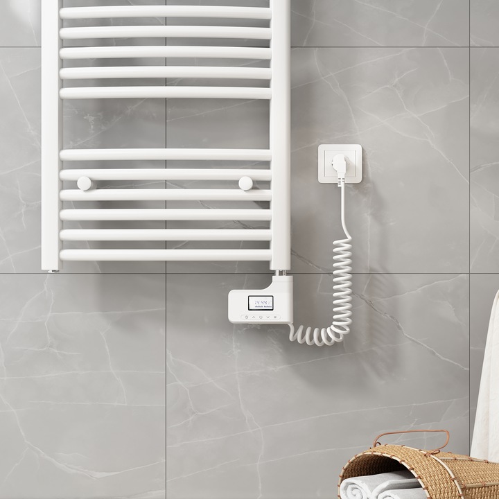 Produktbild Emke Heizelement für Handtuchwärmer mit Temperaturregler, 300W Weiss (3rd Generation) (300 W)