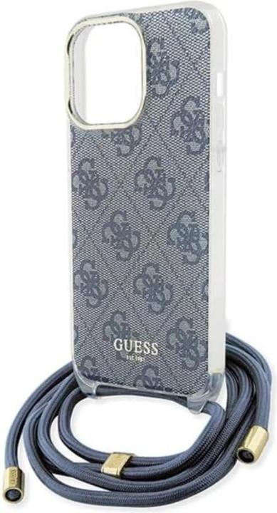 Produktbild Guess GUHCP15LHC4SEB iPhone 15 Pro 6.1" niebieski/blue hardcase Crossbody Cord 4G Print (Apple iPhone 15 Pro)