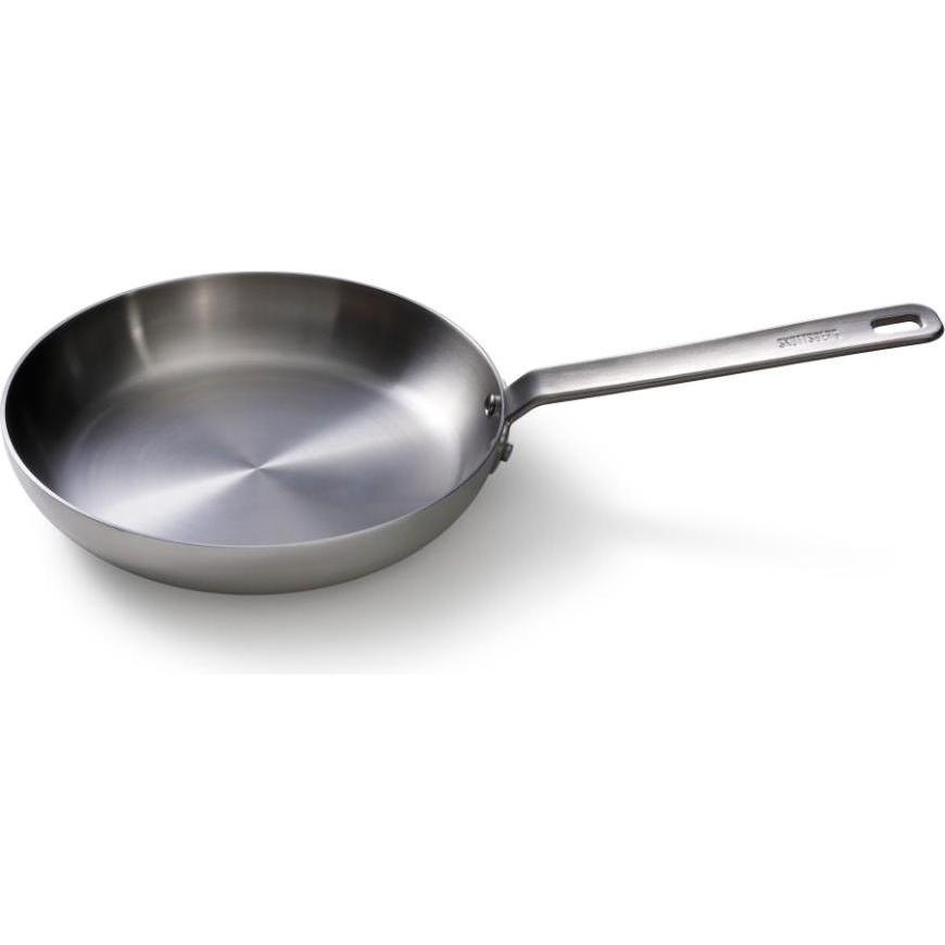 Skottsberg Pfanne Edelstahl, 24 cm Durchmesser, 3-lagiger Sandwichboden, Edelstahlgriff, Pfanne + Kochtopf, Silber