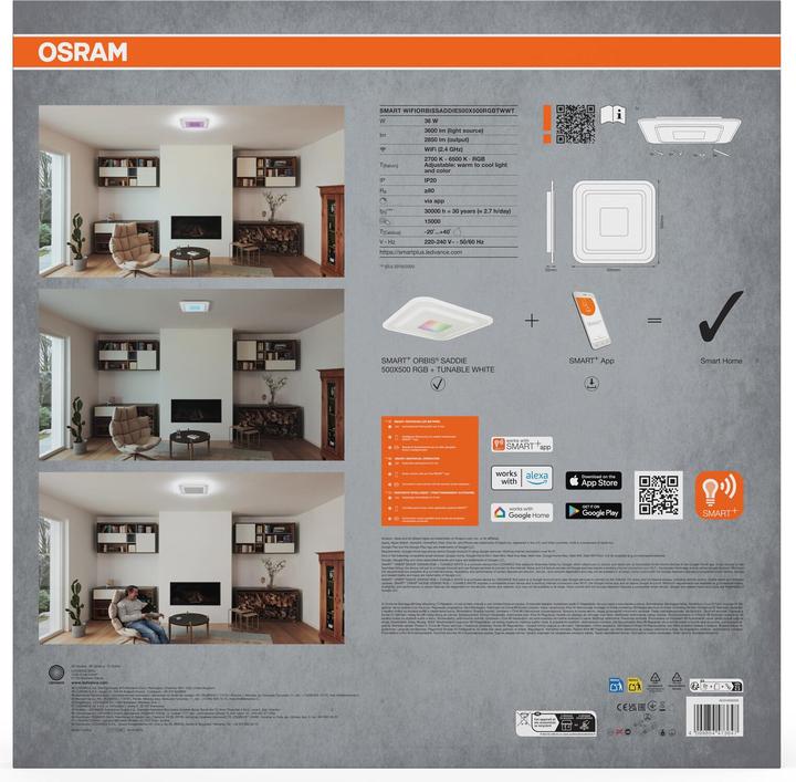 Produktbild Osram SMART+ Wifi Orbis Saddie 500x500mm RGB + TW (2850 lm)
