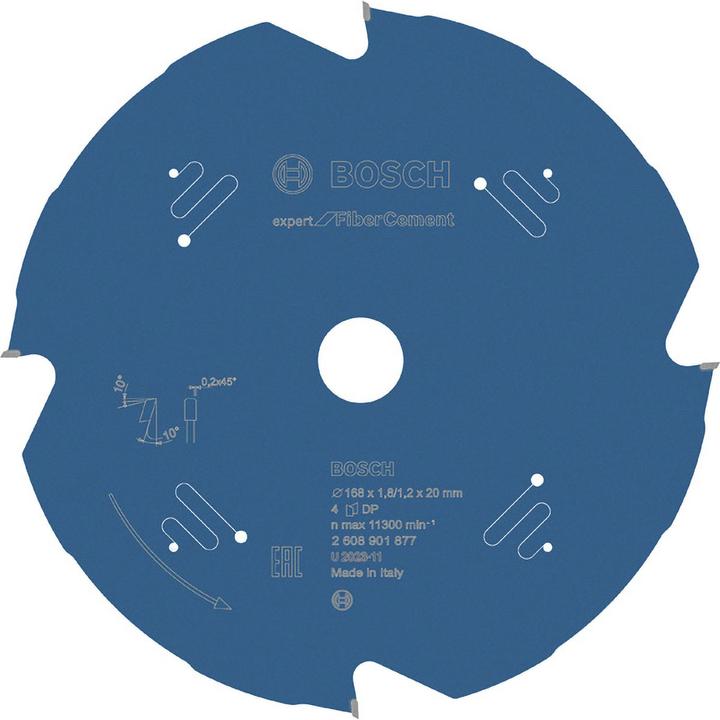 Productafbeelding Bosch Professional Zubehör Cirkelzaagblad Expert voor vezelcement 168 x 20 x 1,8/1,2 mm, T4