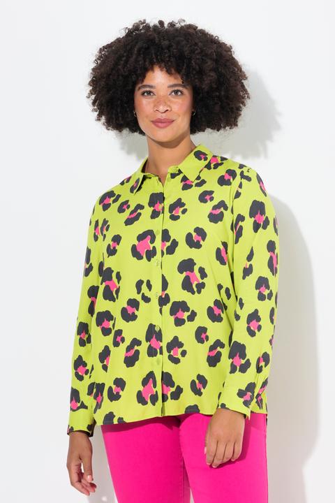 Image du produit Angel of Style Bluse, A-Linie, farbiges Leomuster, Langarm (52)