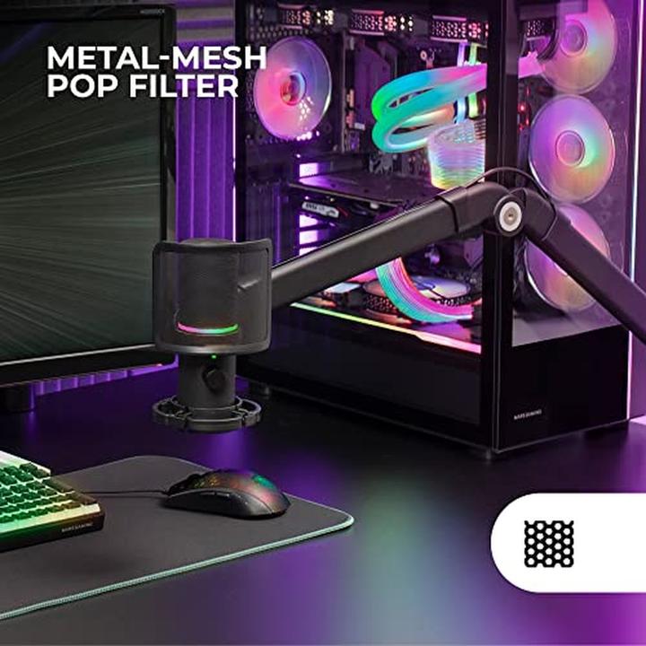 Image du produit Mars Gaming Microphone Mmic-Xt RGB Avec Bras De Montage (Noir)