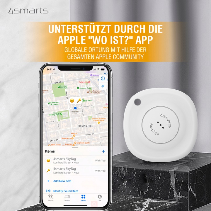 Produktbild 4smarts Schlüsselfinder SkyTag Weiss (iOS)