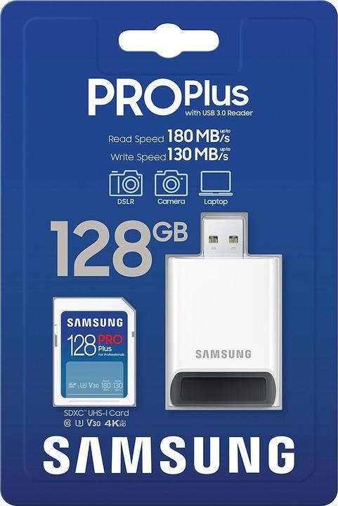 Produktbild Samsung MB-SD128SB/WW (128 GB, SDXC, U3, UHS-I)