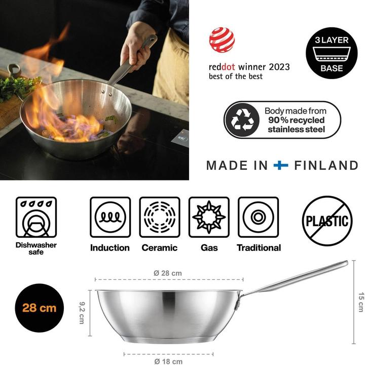 Produktbild Fiskars All Steel Pure Wok (Edelstahl, 28 x 9.20 cm)