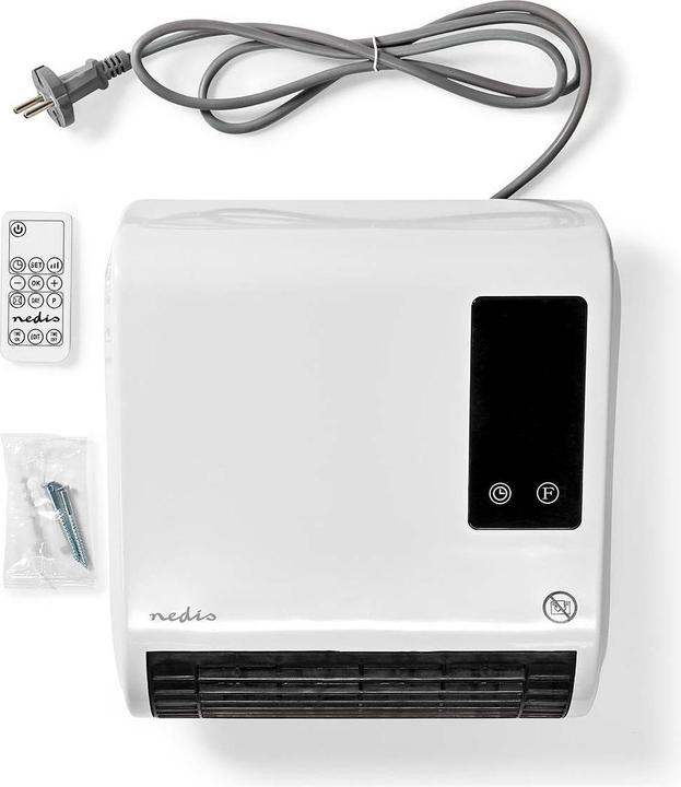 Produktbild Nedis HTBA20WT Keramik-Heizlüfter 20m² Weiss, Grau (2000 W)