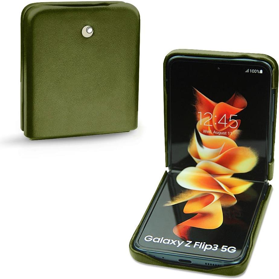 Noreve Lederschutzhülle (Samsung Galaxy Z Flip3), Smartphone Hülle, Grün
