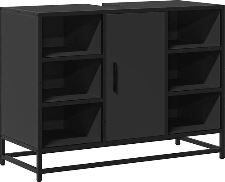 Productafbeelding VidaXL Onderkastje zwart 80x33x60 cm afgeleid houtproduct (80 x 33 x 60 cm)