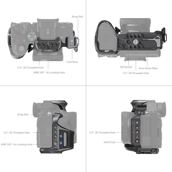Produktbild SmallRig Rhinoceros Cage Kit for Sony Alpha 7R V / Alpha 7 IV / Alpha 7S III (Cage)