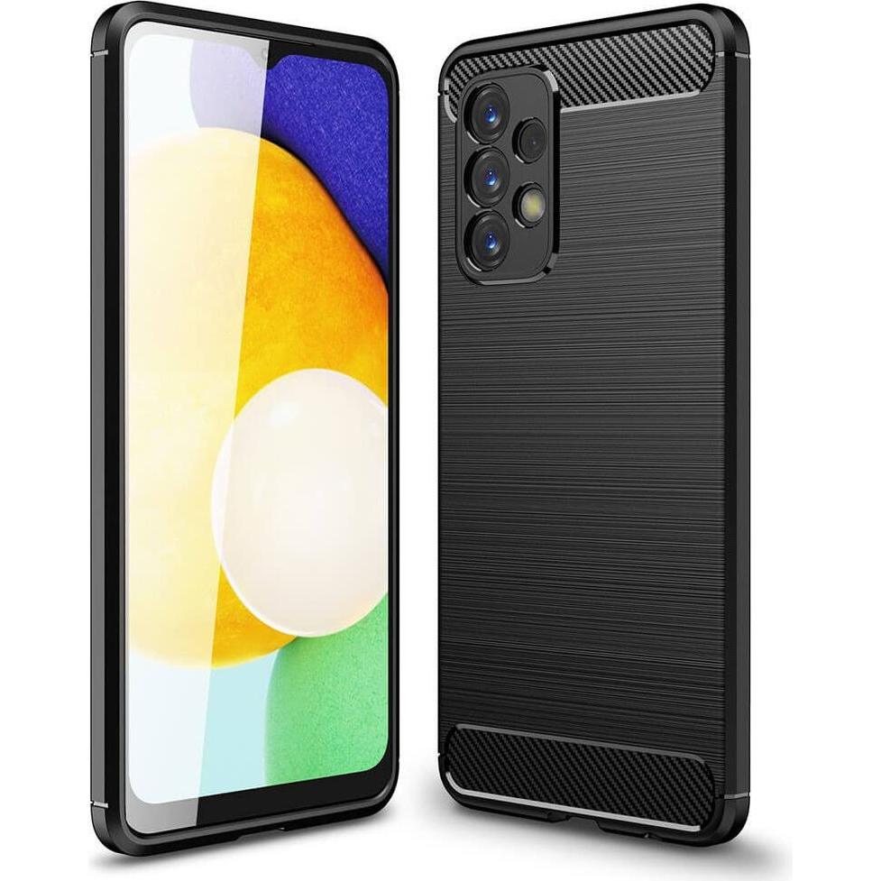 Cover-Discount Galaxy A23 - Metall Carbon Look Hülle schwarz (Samsung Galaxy A23), Smartphone Hülle, Schwarz