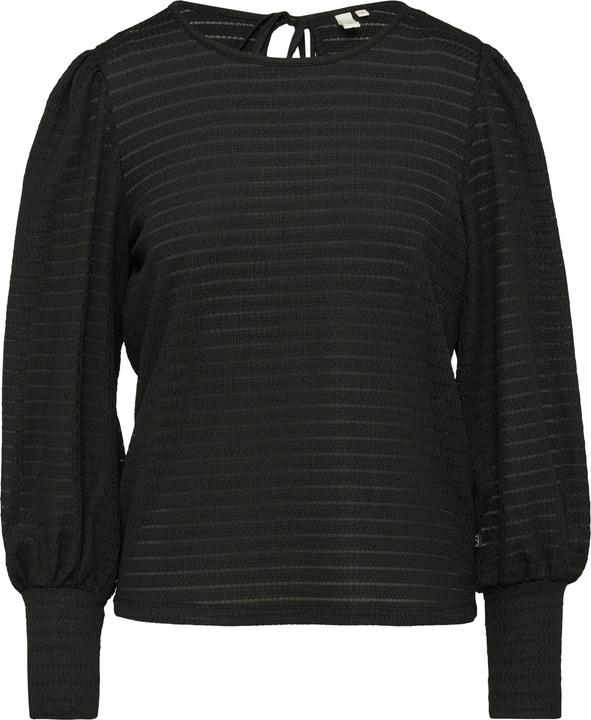 S.Oliver T-Shirt Strukturiertes Langarmshirt mit Puffärmeln (M)