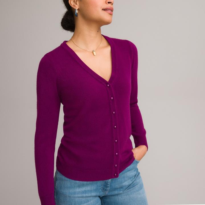 Image du produit Anne Weyburn Cardigan avec encolure en V et touche de cachemire