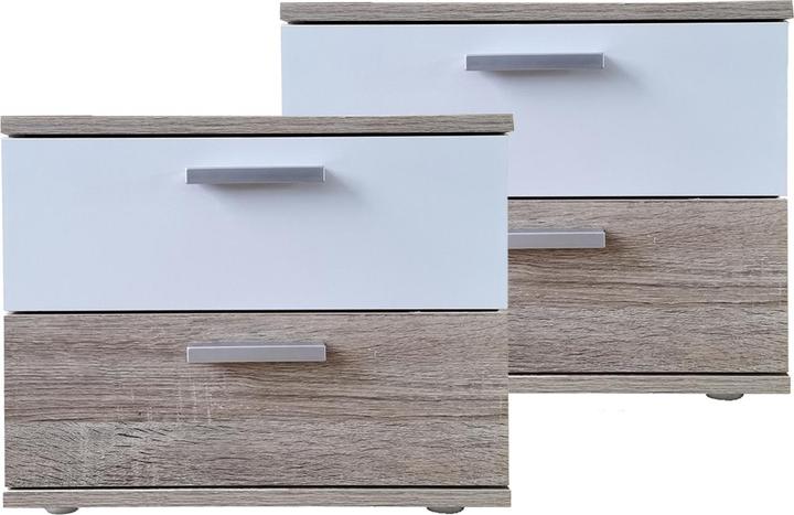 Produktbild HTI-Living Nachtschrank 2er Set Sonoma Weiss (45 x 38 x 38 cm)