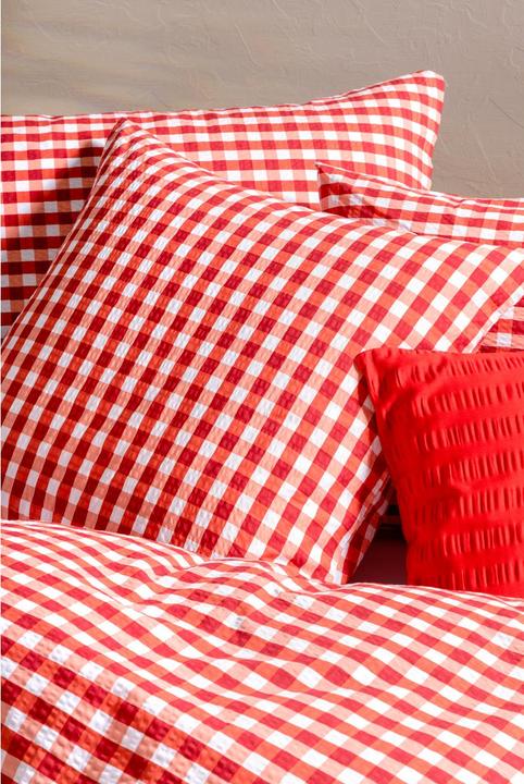 Image du produit Night Fashion Carreau rouge/blanc (Taie d'oreiller, 65 x 100 cm)
