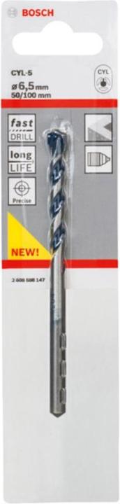 Produktbild Bosch Professional Zubehör Betonbohrer CYL-5, Blue Granite, 6,5 x 50 x 100 mm (6.5 mm)