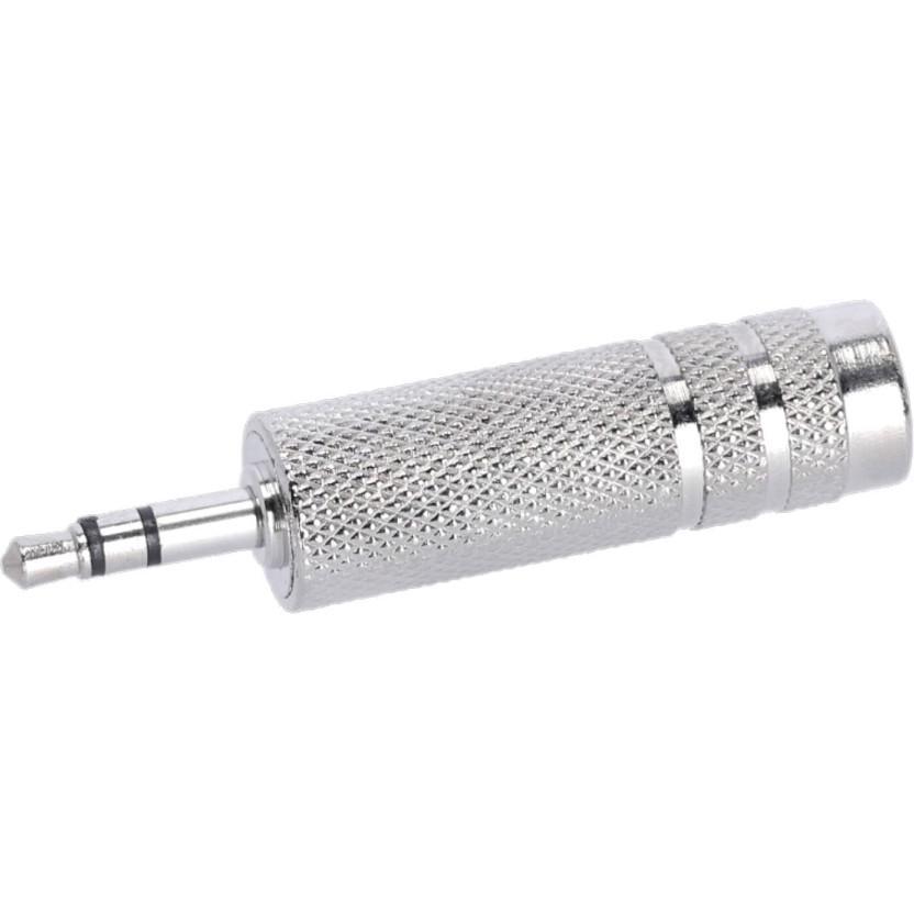 Thumbnail - Adam Hall 4 STAR A JF3 MM3 METAL - Adapter 6,3 mm Klinkenbuchse TRS auf 3,5 mm Klinke TRS, Audio Adapter, Silber