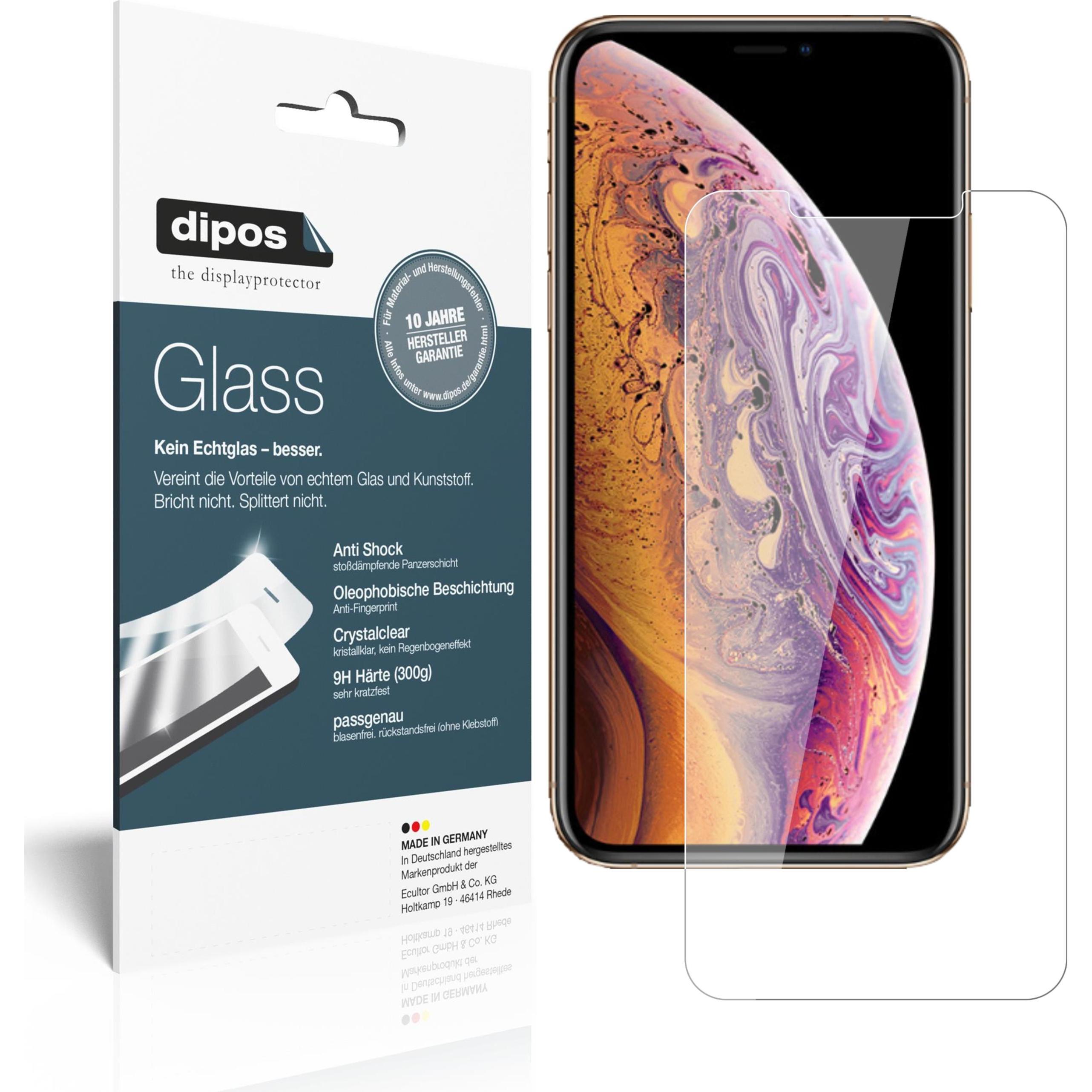 Dipos Displayschutz Anti-Shock (1 Stück, Apple iPhone XS), Smartphone Schutzfolie, Transparent