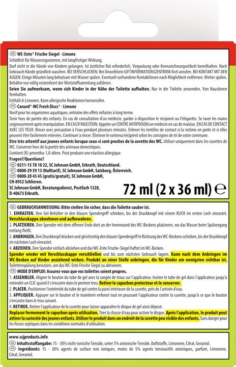 Produktbild WC-Ente Frische-Siegel 2er Nachfüller Limone