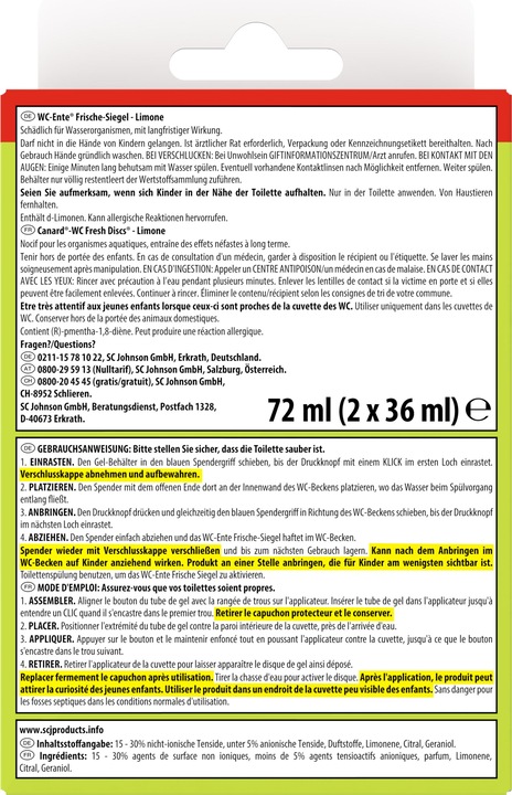 Image du produit WC-Ente Sceau de fraîcheur 2 recharges lime
