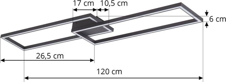 Actual product image Lucande Tjado LED ceiling lamp rectangle 2fl 120cm (1250 lm)