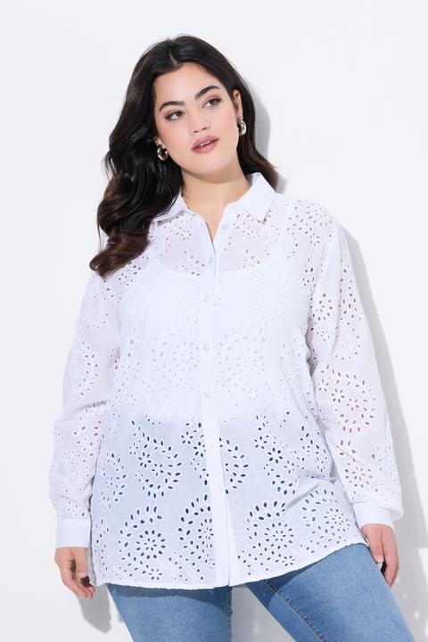 Produktbild Angel of Style Bluse, A-Linie, Lochstickerei, Langarm (52)