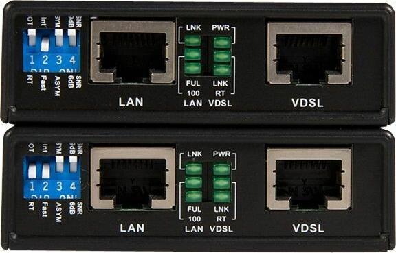 Actual product image StarTech Ethernet Extender Kit VDSL2 - LAN Network Extender 10/100 Mbits/s up to 1 km (Extender)
