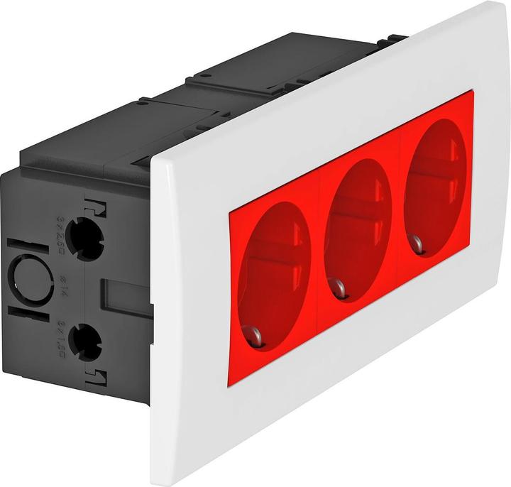 OBO Bettermann Presa di corrente Vertr 3gang 84x185x59mm rt SDE