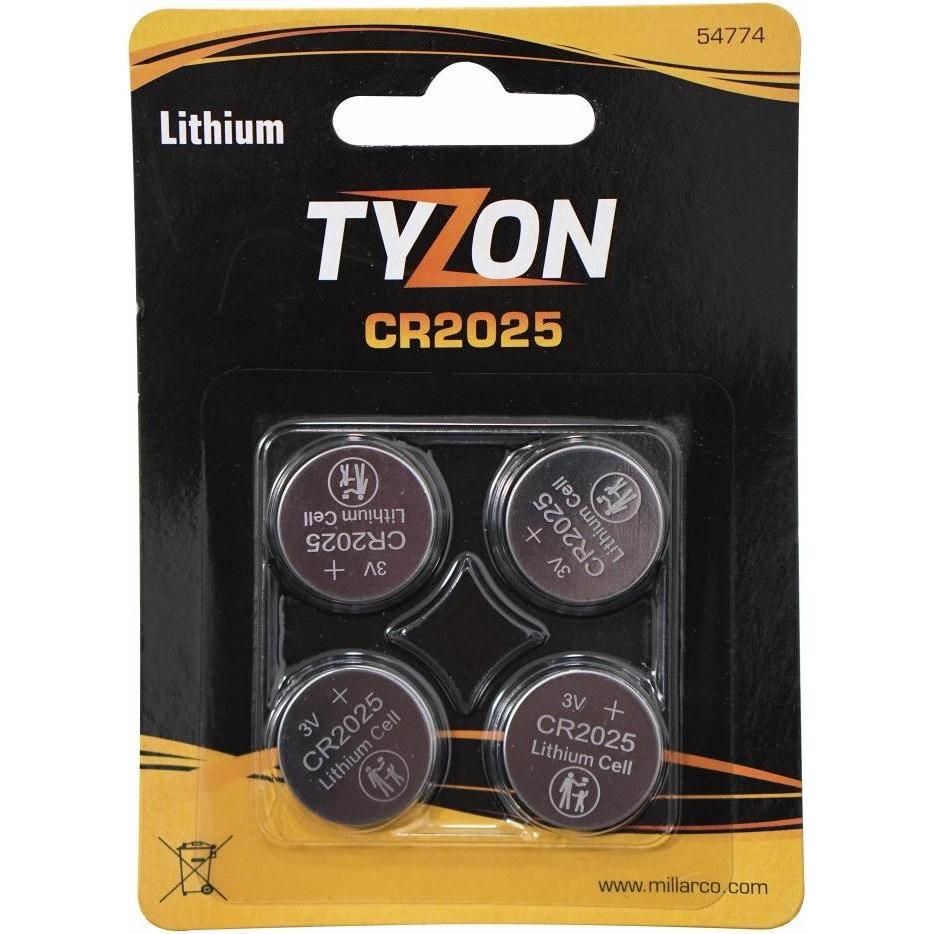 Tyzon CR2025 Lithium batterier, 4 stk. (4 Stk., CR2025, 220 mAh), Batterien + Akkus