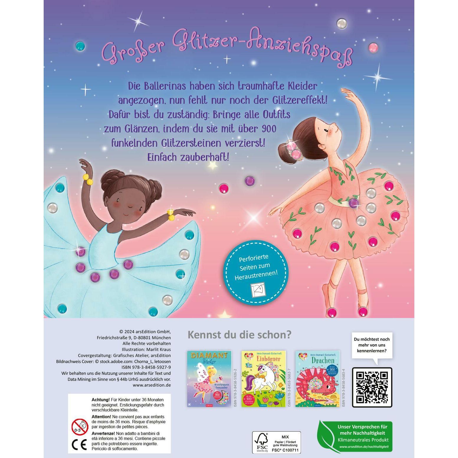 Thumbnail - Ars Edition, Sticker, Diamantsticker Anziehpuppen – Ballett