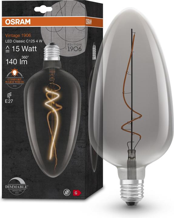 Actual product image Osram Vintage 1906 LED DIM 15 4 W/1800 K E27 (E27, 4 W, 140 lm, 1 x, G)