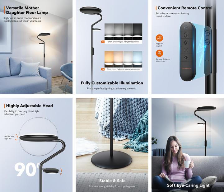 Produktbild Taotronics TT-DL072 Stehlampe weiss 10 W (500 lm)