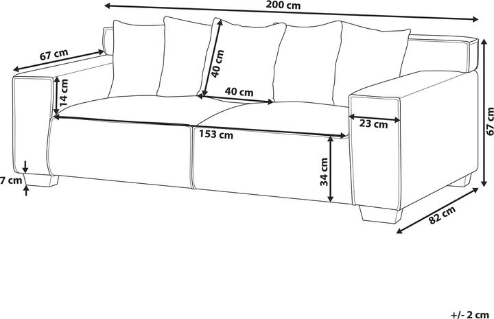 Nährwerte und Zutaten Beliani Viskan (3-Sitzer)