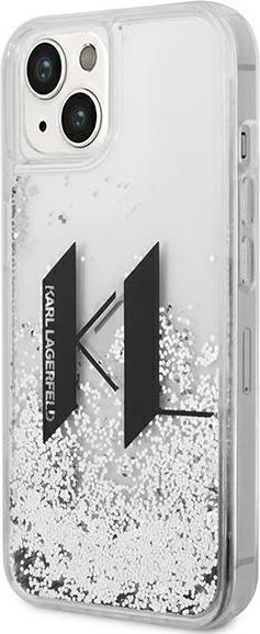 Actual product image Karl Lagerfeld KLHCP14SLBKLCS iPhone 14 6.1" srebrny/silver hardcase Liquid Glitter Big KL (Apple iPhone 14)