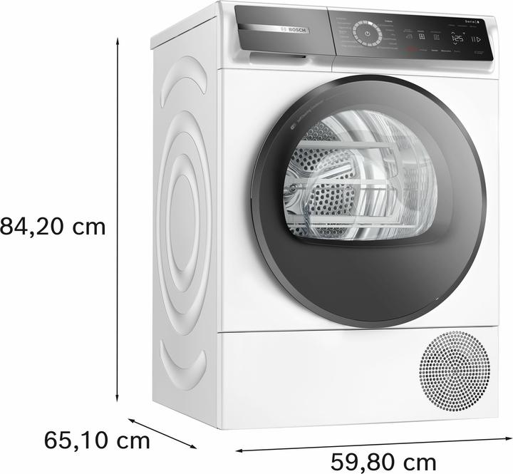 Produktbild Bosch Hausgeräte 8 Serie WQB245B0IT Freistehender Wäschetrockner Frontlader 9 kg A++ Weiss (9 kg, Rechts)