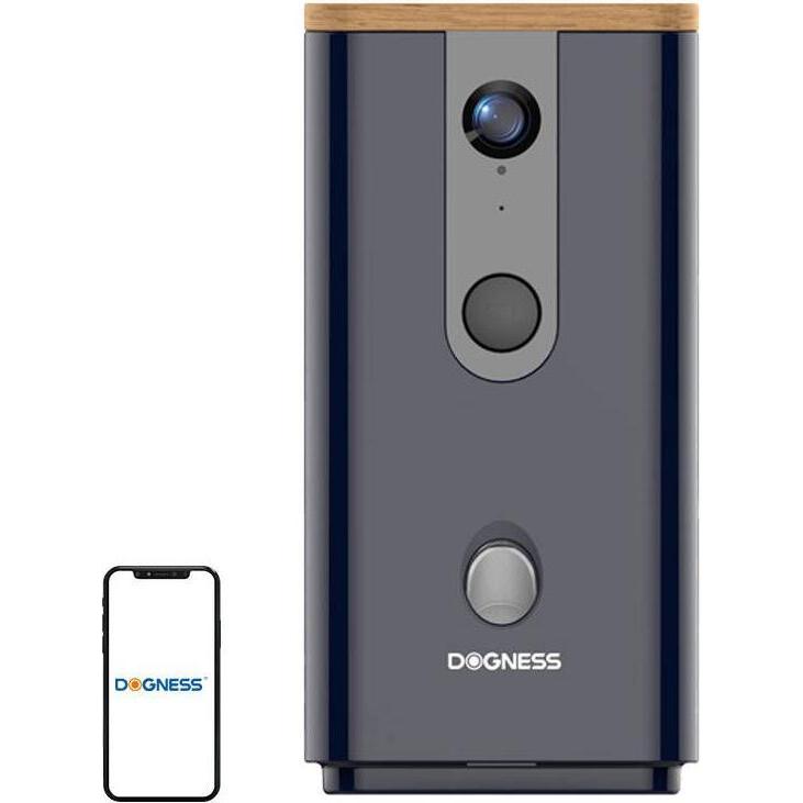 Dogness Nero Mangiatoia Intelligente Con Telecamera T03 (Nero), Ciotola Mangime + Dosatore