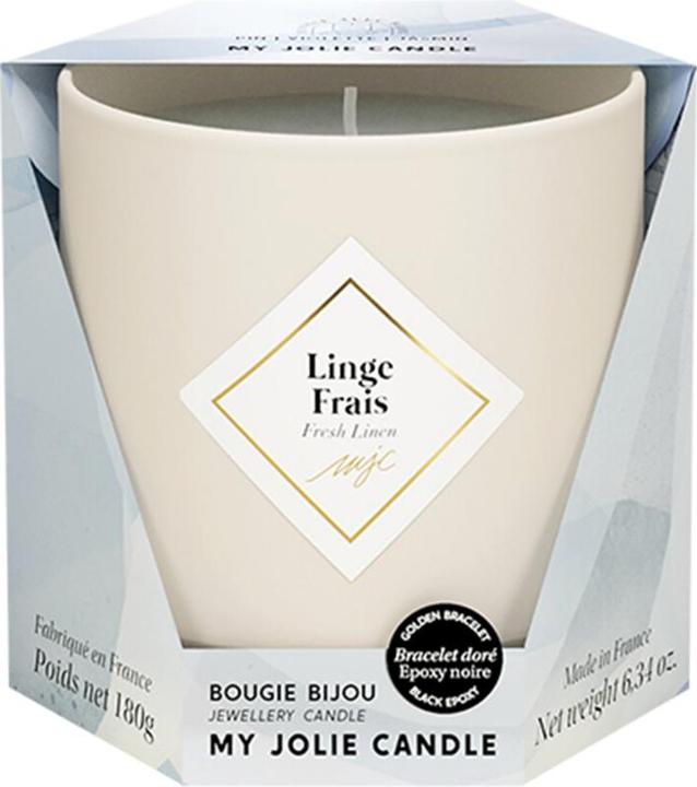 Produktbild My Jolie Candle - Scented candle 36h with bracelet Black Les Essentielles Fresh linen 320330 (180 g)