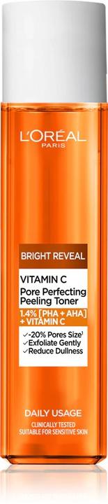 Produktbild L'Oréal Paris L'Oreal Paris Revitalift Vitamin C Brightening Skin Toner Pore Perfecting Peeling Toner - 180 Ml (Reinigungspeeling, 180 ml)