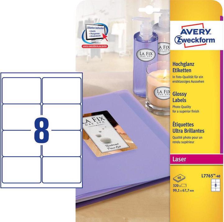 Actual product image Avery Photo labels, 99.1x67.7