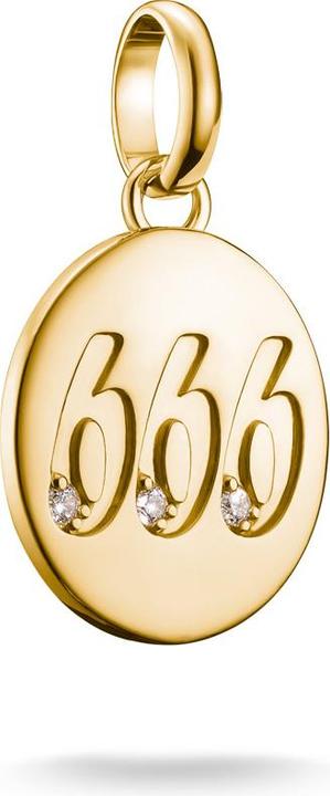 Immagine prodotto Thomas Sabo Charm-Anhänger Engelzahl 666 mit Steinen Connect vergoldet (Argento 925)