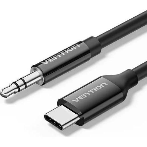 Vention ADAPTER USB-C TO AUDIO 3.5MM/MALE 1.5M BIFBG (Adattatore angolare), Adattatore audio, Nero