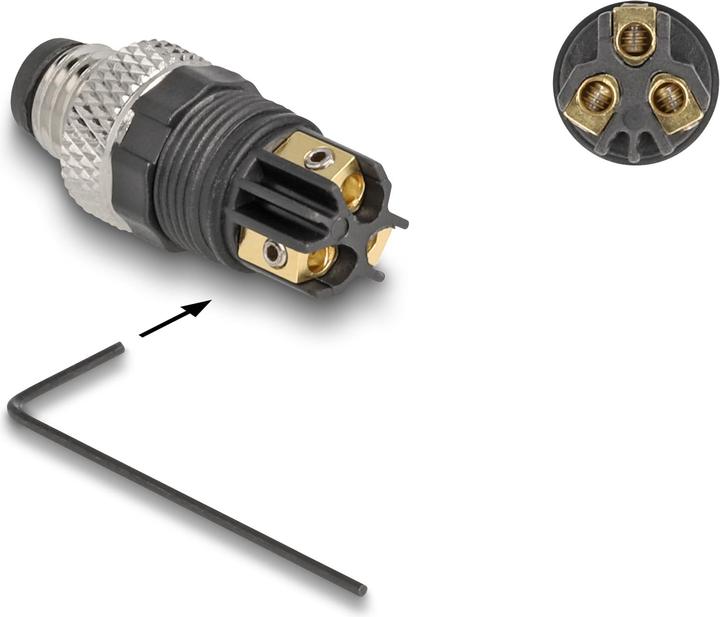 Produktbild Delock M8 Steckverbinder A-kodiert 3 Pin Stecker zur Montage mit Schraubanschluss