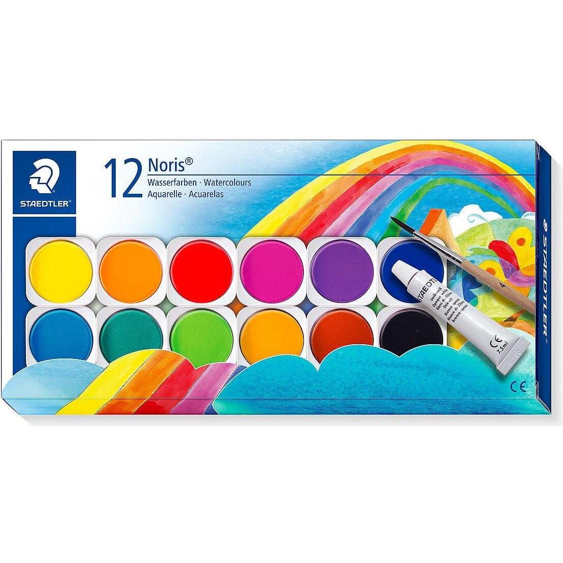Staedtler, Künstlerfarbe + Bastelfarbe, Noris 888 (Gelb, Orange, Rot, Pink, Violett, Blau, Grün, Schwarz)