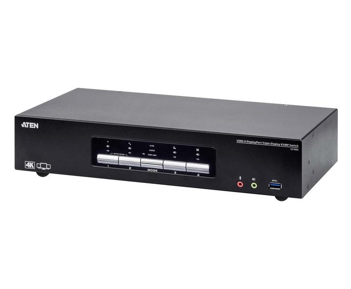 Immagine prodotto Aten CS1964 switch KVMP 4 volte, DisplayPort per 3 display 4K, USB 3.0, audio